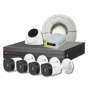 CP PLUS 2.4MP 4 Bullet Cameras, 1 Dome Cameras & 8 Channel DVR Kit with Accessories